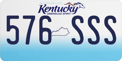 KY license plate 576SSS