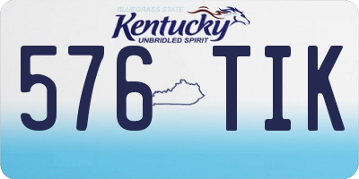 KY license plate 576TIK