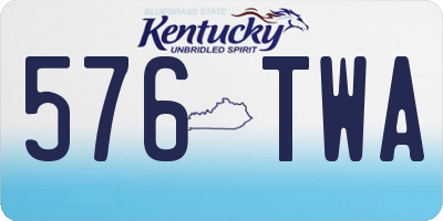KY license plate 576TWA