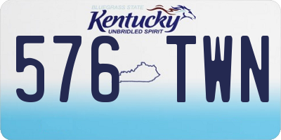 KY license plate 576TWN