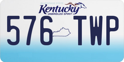KY license plate 576TWP