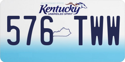 KY license plate 576TWW