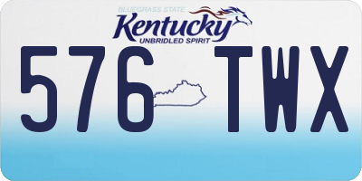 KY license plate 576TWX