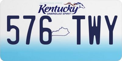 KY license plate 576TWY
