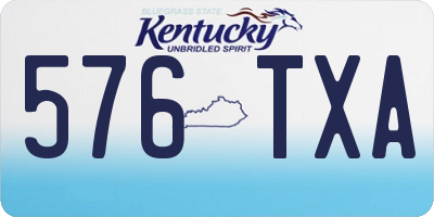 KY license plate 576TXA