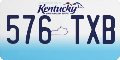 KY license plate 576TXB