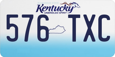 KY license plate 576TXC