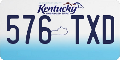 KY license plate 576TXD