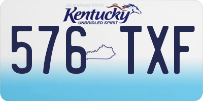 KY license plate 576TXF