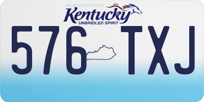 KY license plate 576TXJ