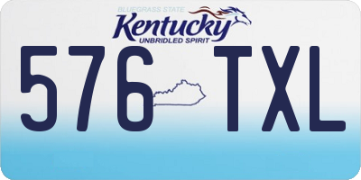 KY license plate 576TXL