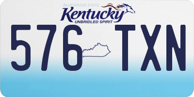 KY license plate 576TXN
