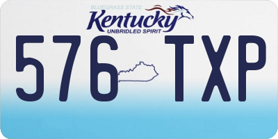 KY license plate 576TXP