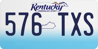 KY license plate 576TXS