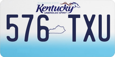 KY license plate 576TXU