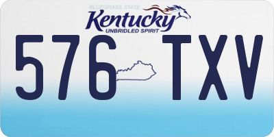 KY license plate 576TXV