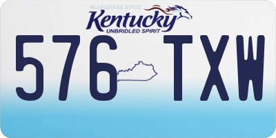 KY license plate 576TXW