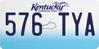 KY license plate 576TYA