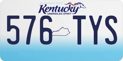 KY license plate 576TYS