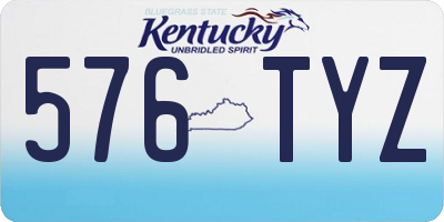 KY license plate 576TYZ