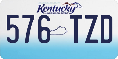 KY license plate 576TZD