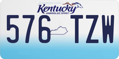 KY license plate 576TZW