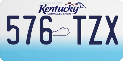 KY license plate 576TZX