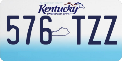 KY license plate 576TZZ