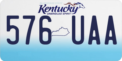 KY license plate 576UAA