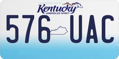 KY license plate 576UAC