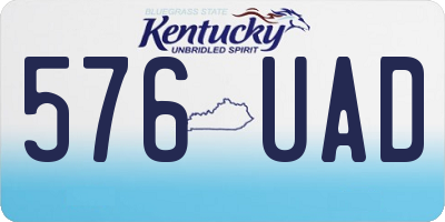 KY license plate 576UAD