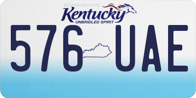 KY license plate 576UAE