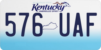 KY license plate 576UAF