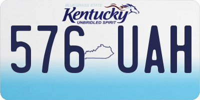 KY license plate 576UAH