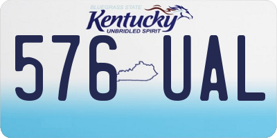 KY license plate 576UAL