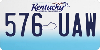 KY license plate 576UAW