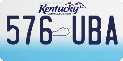 KY license plate 576UBA