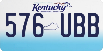 KY license plate 576UBB