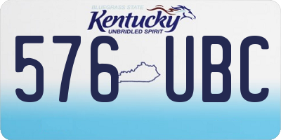 KY license plate 576UBC