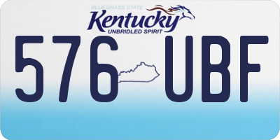 KY license plate 576UBF