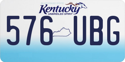 KY license plate 576UBG