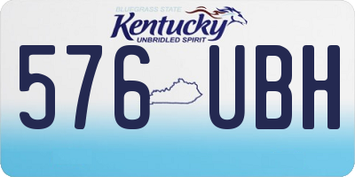 KY license plate 576UBH