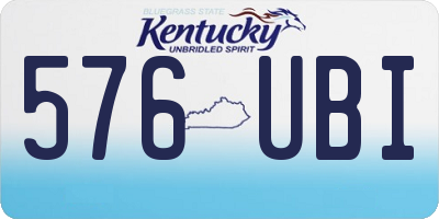 KY license plate 576UBI
