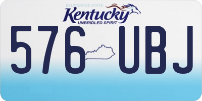 KY license plate 576UBJ