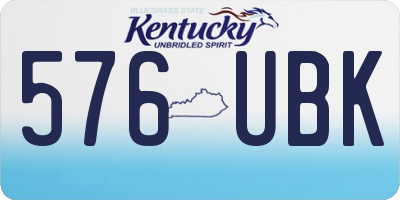 KY license plate 576UBK