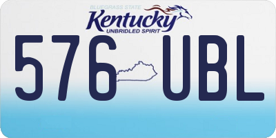 KY license plate 576UBL