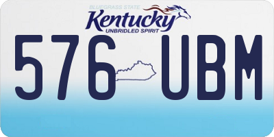 KY license plate 576UBM