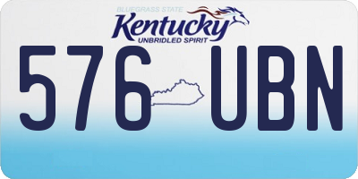KY license plate 576UBN