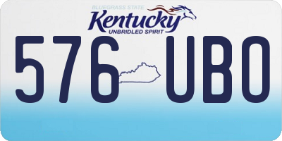 KY license plate 576UBO