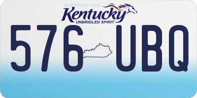 KY license plate 576UBQ